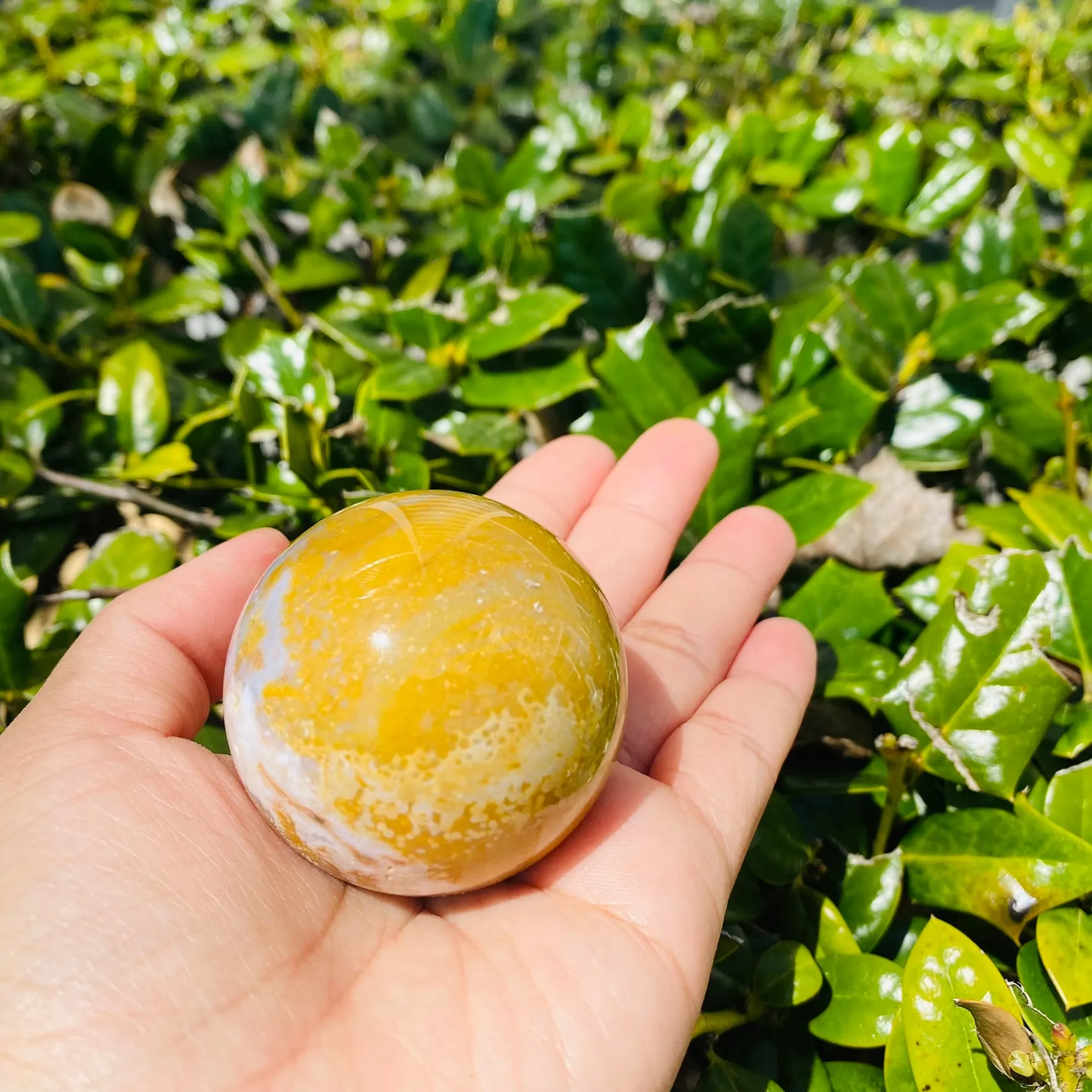 47 mm Ocean Jasper, Jasper Sphere, Heart Chakra Stone, Healing Crystal, Polished Sea Jasper, Grounding Crystal, Self Care  Fertility Stone