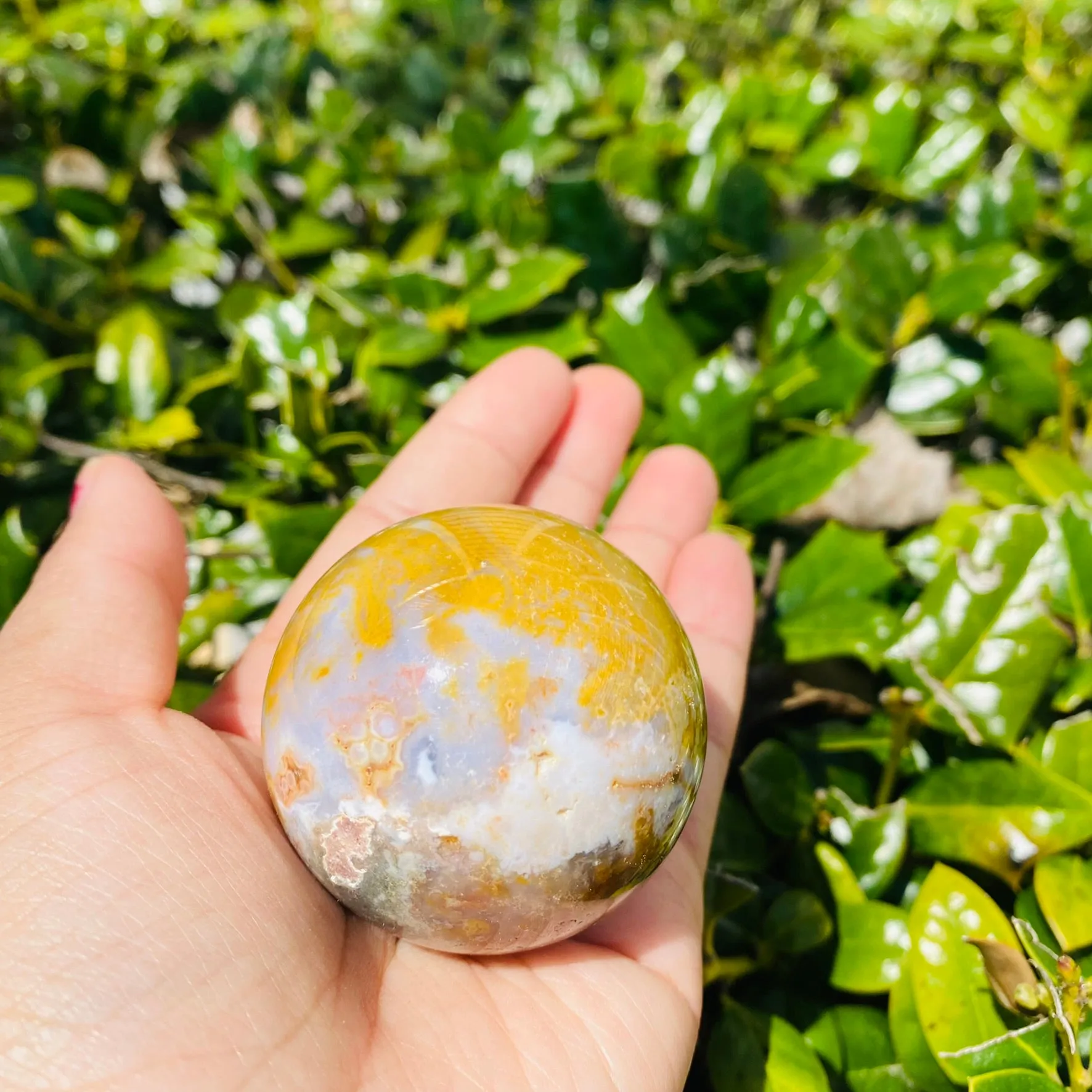 47 mm Ocean Jasper, Jasper Sphere, Heart Chakra Stone, Healing Crystal, Polished Sea Jasper, Grounding Crystal, Self Care  Fertility Stone