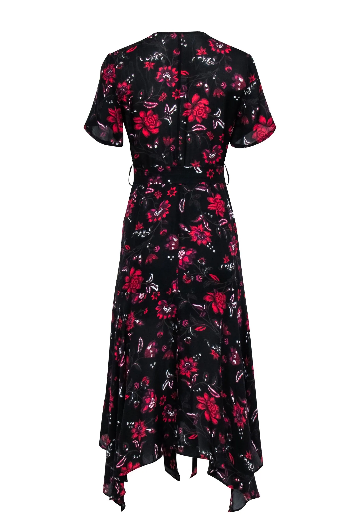 A.L.C. -  Black & Red Floral Wrap Dress Sz 4