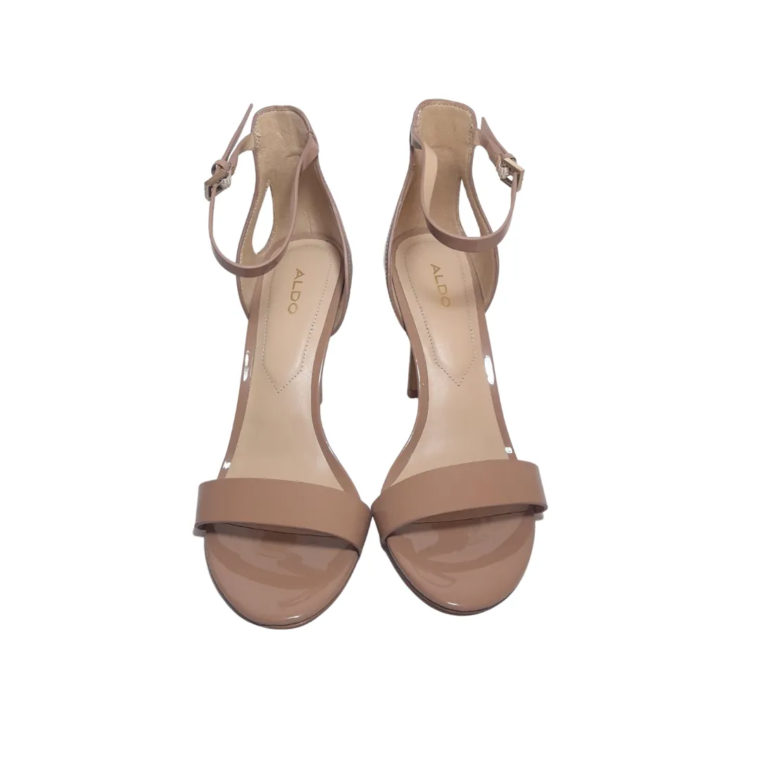 ALDO Nude Patent Heeled Sandals | Like New |