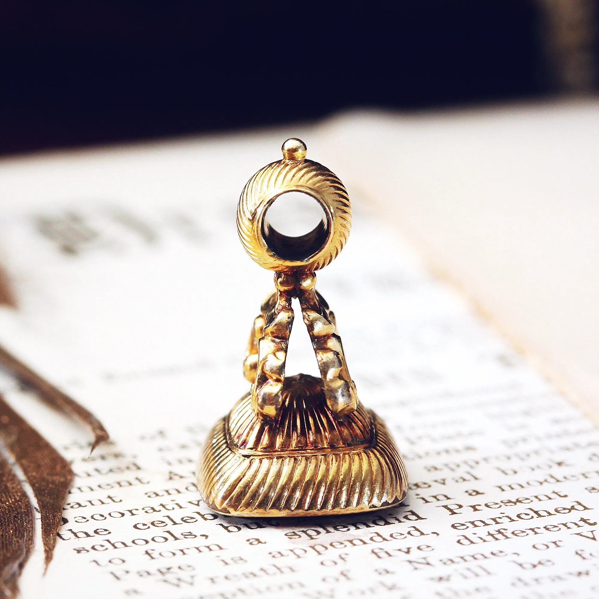 An Antique Georgian Era Intaglio Carved Carnelian Seal Fob