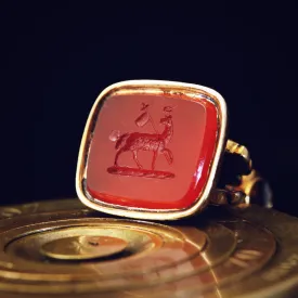 An Antique Georgian Era Intaglio Carved Carnelian Seal Fob