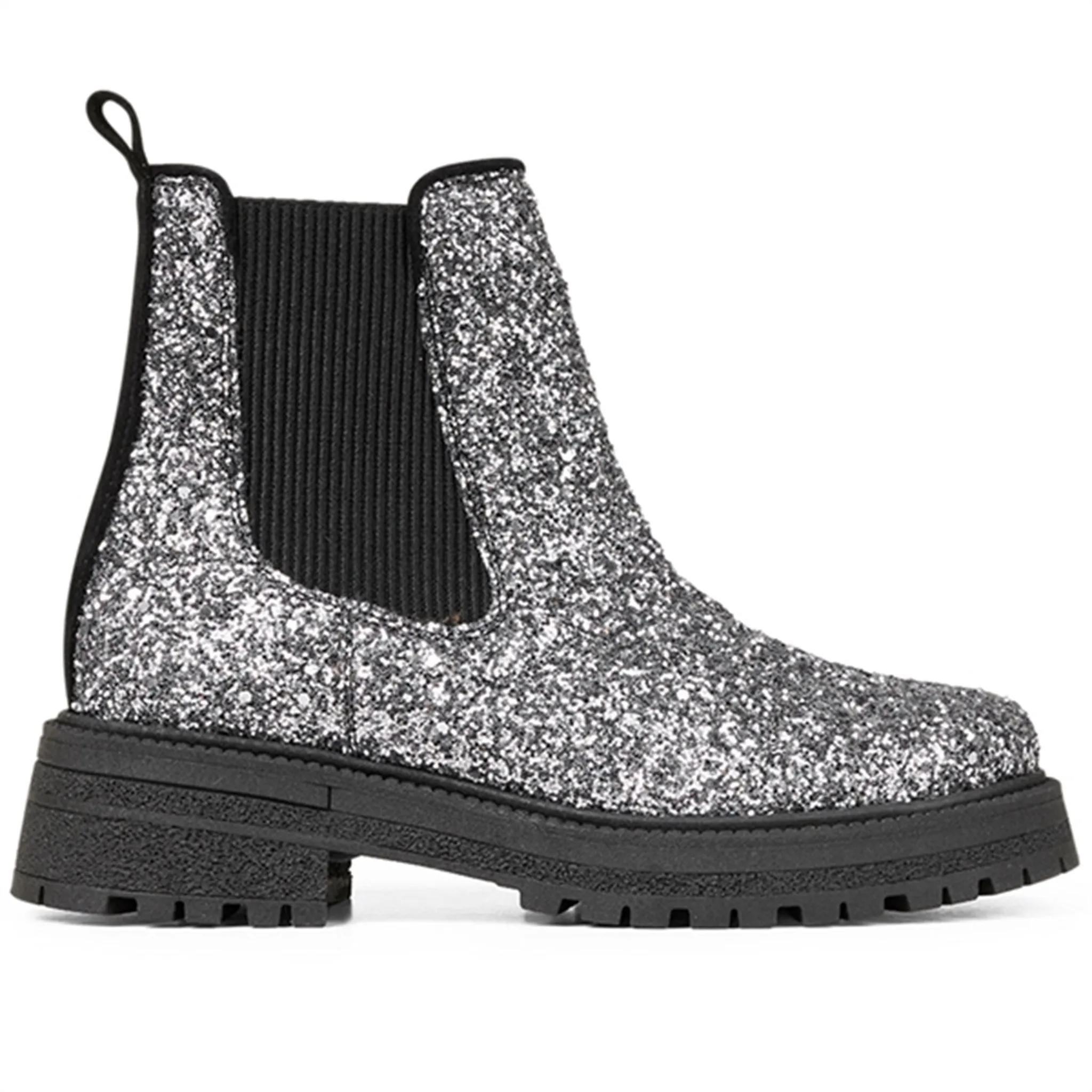 Angulus Chelsea Boots With Track-Sole Dusty Lavender Glitter/Black/Black