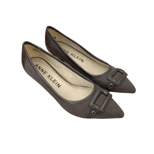 Anne Klein Grey Pointed Kitten Heels