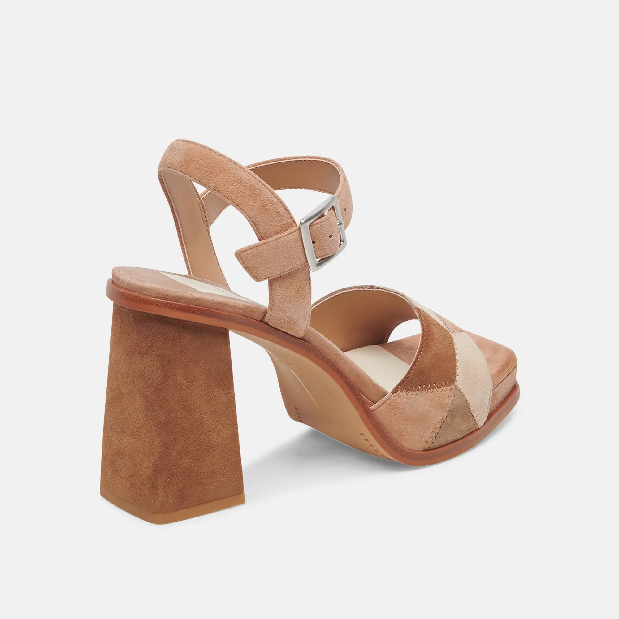 AUBREY HEELS BROWN MULTI SUEDE - re:vita