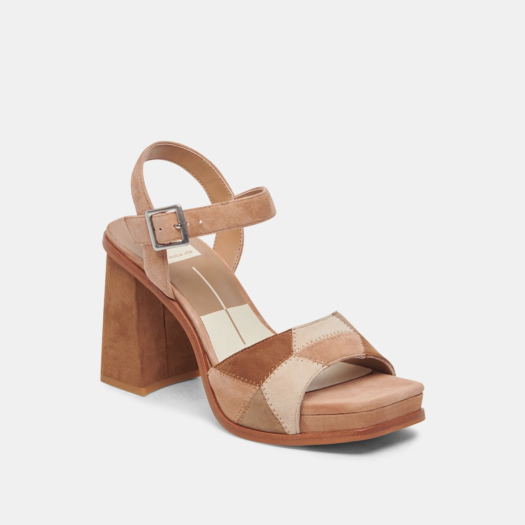 AUBREY HEELS BROWN MULTI SUEDE - re:vita