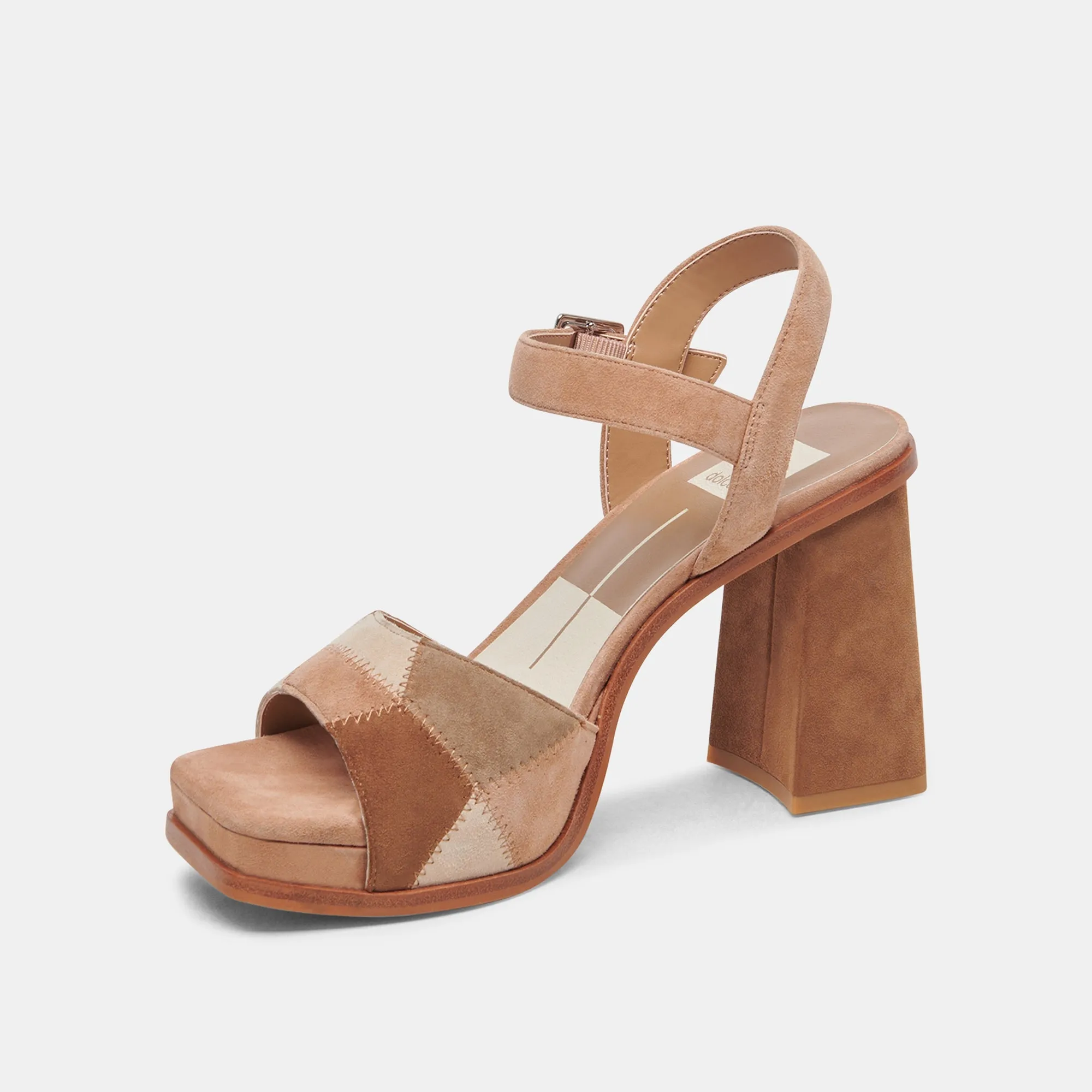 AUBREY HEELS BROWN MULTI SUEDE - re:vita