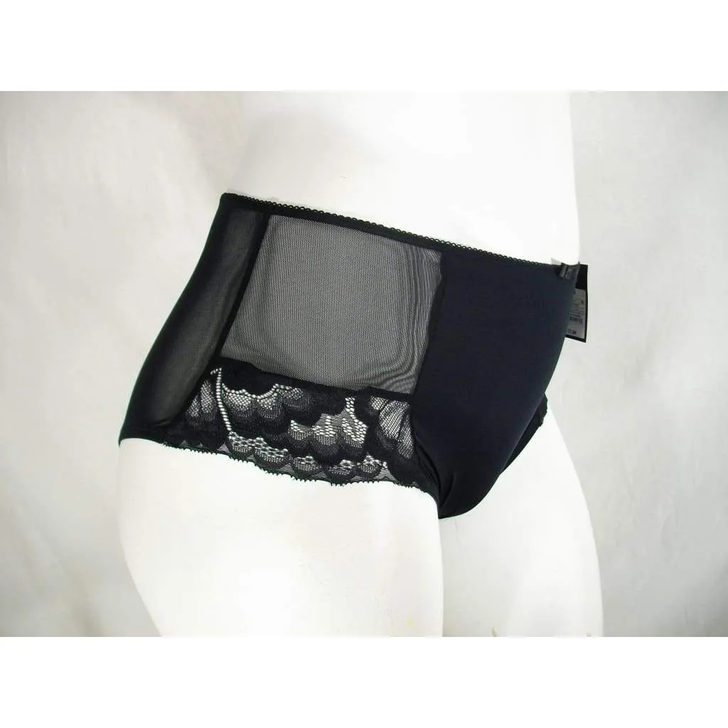 Ava & Viv High Waist Lace Briefs with Lace 4X Ebony Black