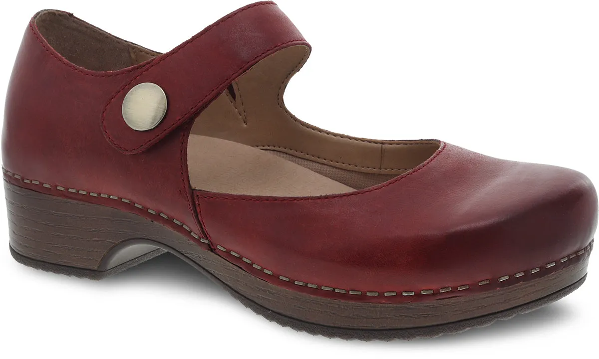 Beatrice Nubuck Mary Jane Clog in Red