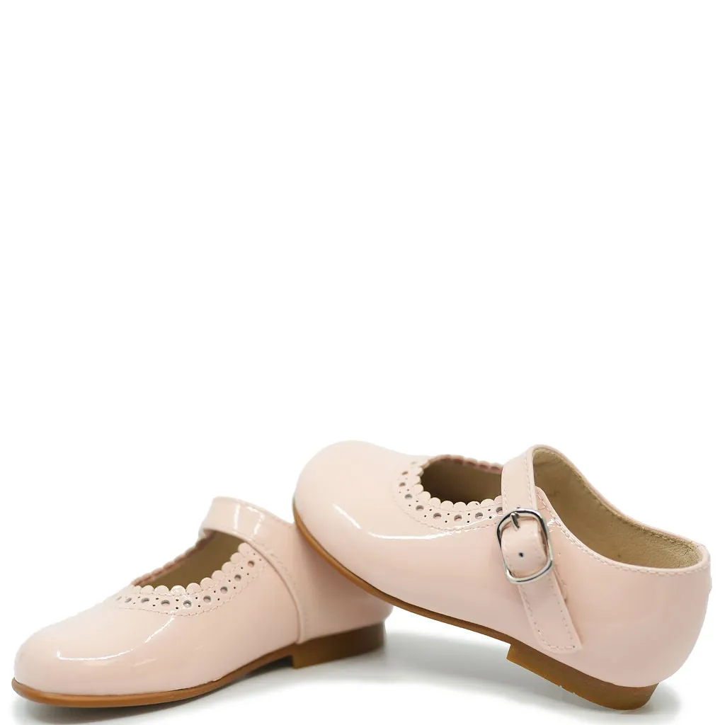 Beberlis Scalloped Mary Jane in Pink Patent - Girls Shoe