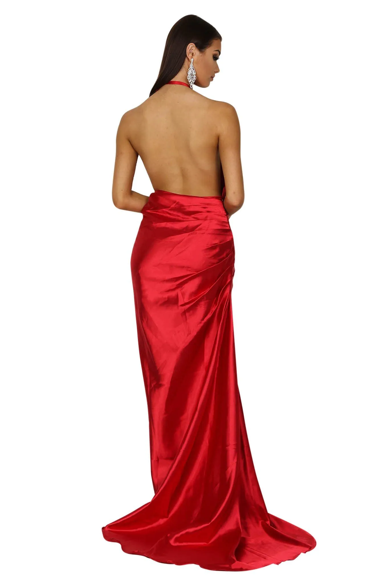 BELLA Satin Gown - Red