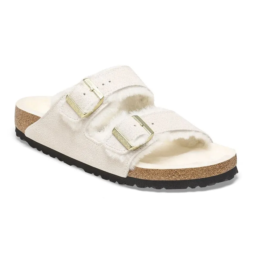 Birkenstock Arizona Shearling - Antique White Suede