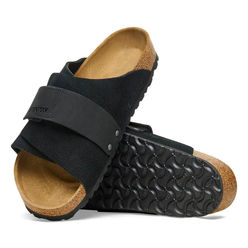 Birkenstock Black Kyoto Nubuck Leather Suede Leather