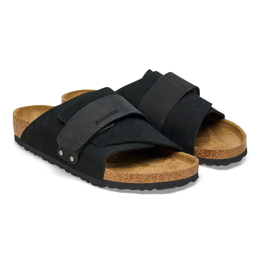 Birkenstock Black Kyoto Nubuck Leather Suede Leather