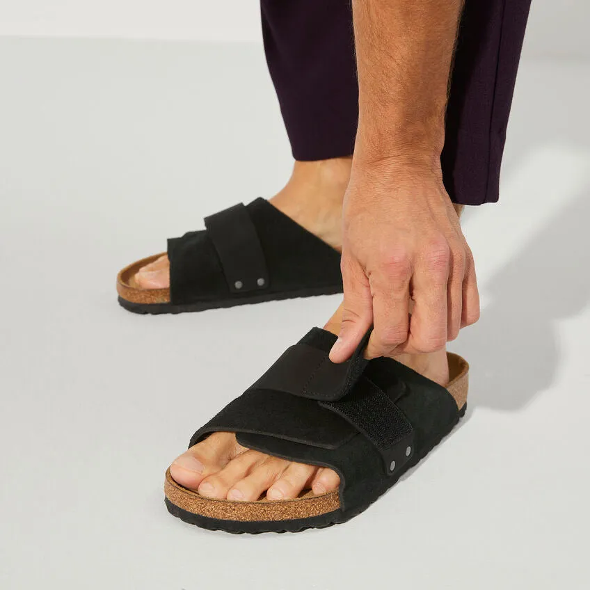 Birkenstock Black Kyoto Nubuck Leather Suede Leather