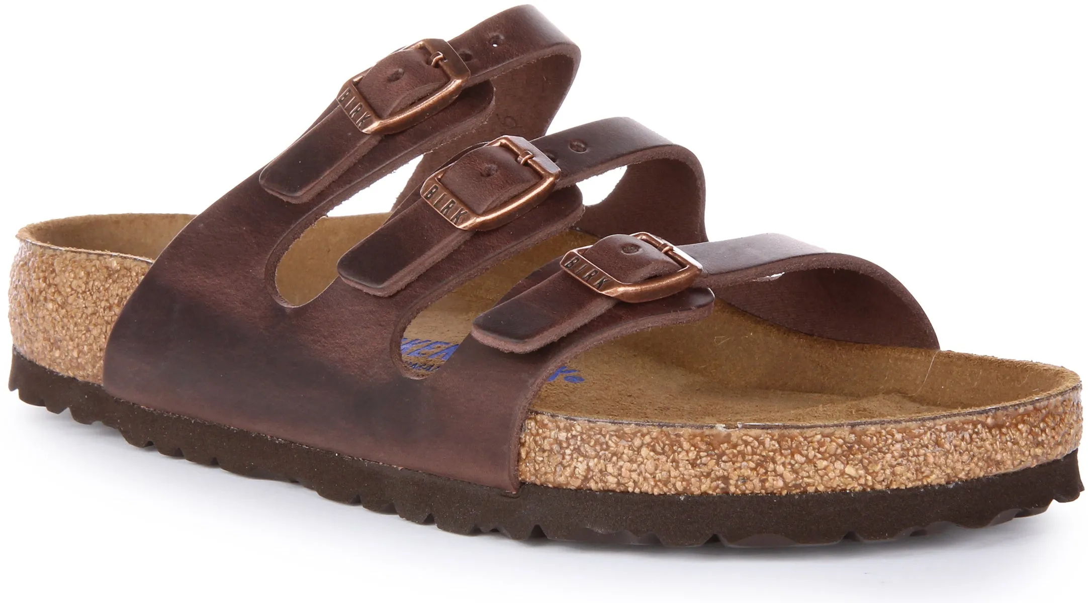 Birkenstock Florida BS In Oiled Leather Dark Brown | Regular Fit