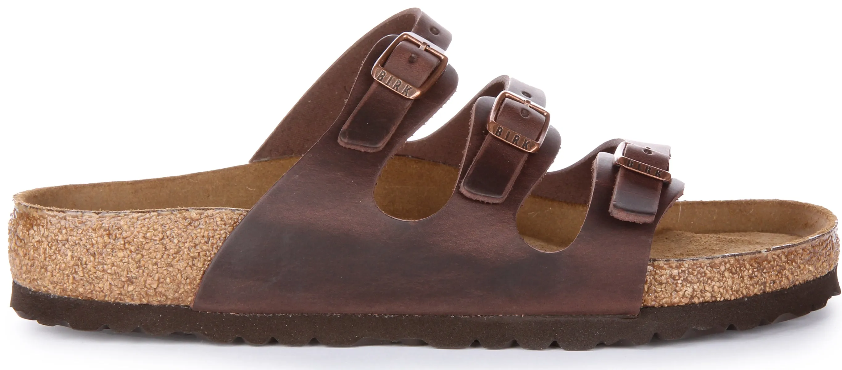 Birkenstock Florida BS In Oiled Leather Dark Brown | Regular Fit