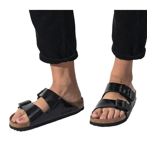 Birkenstock Ladies Sandals - Arizona Big Buckle - Black Patent