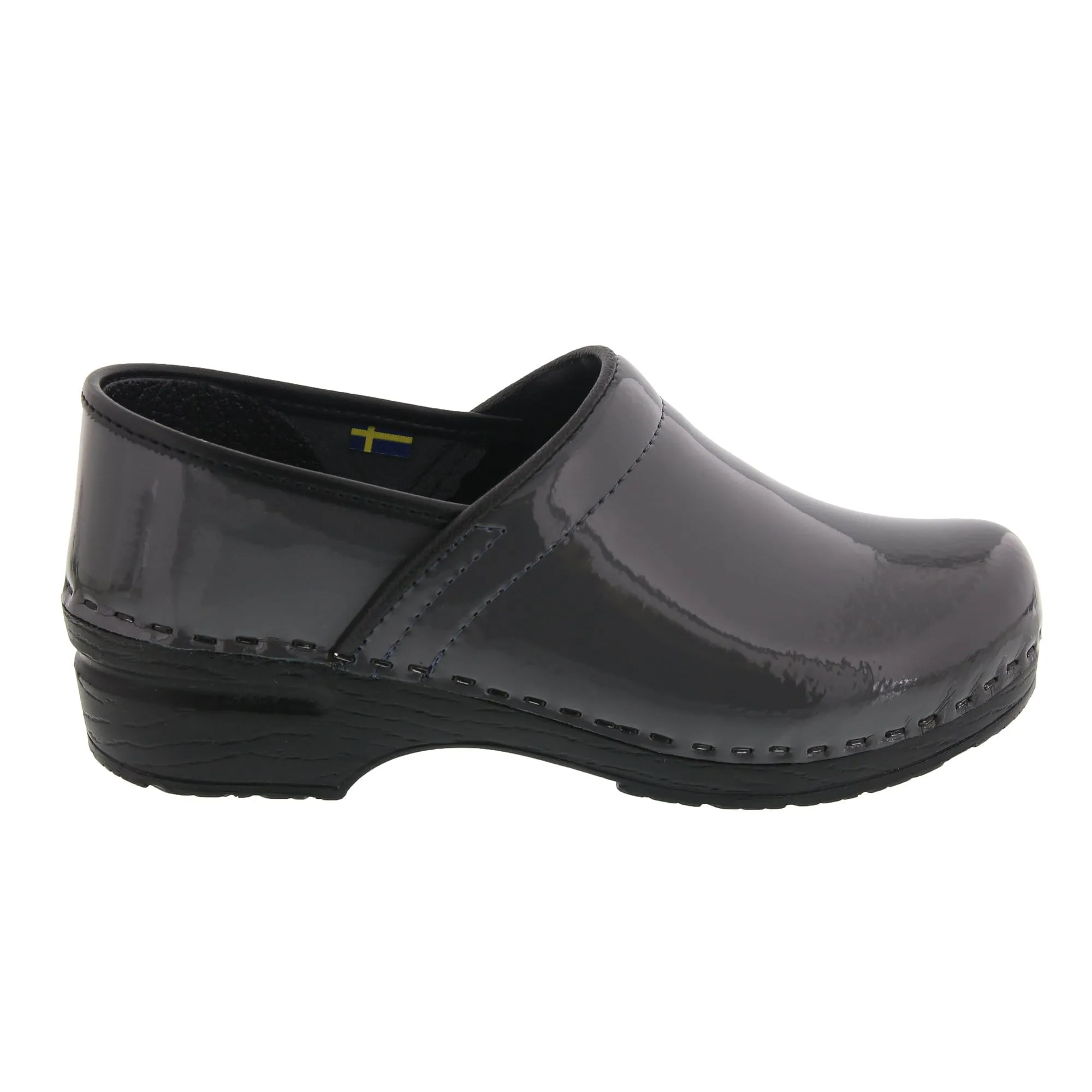 BJORK PRO ELSA Grey Patent Leather Clogs