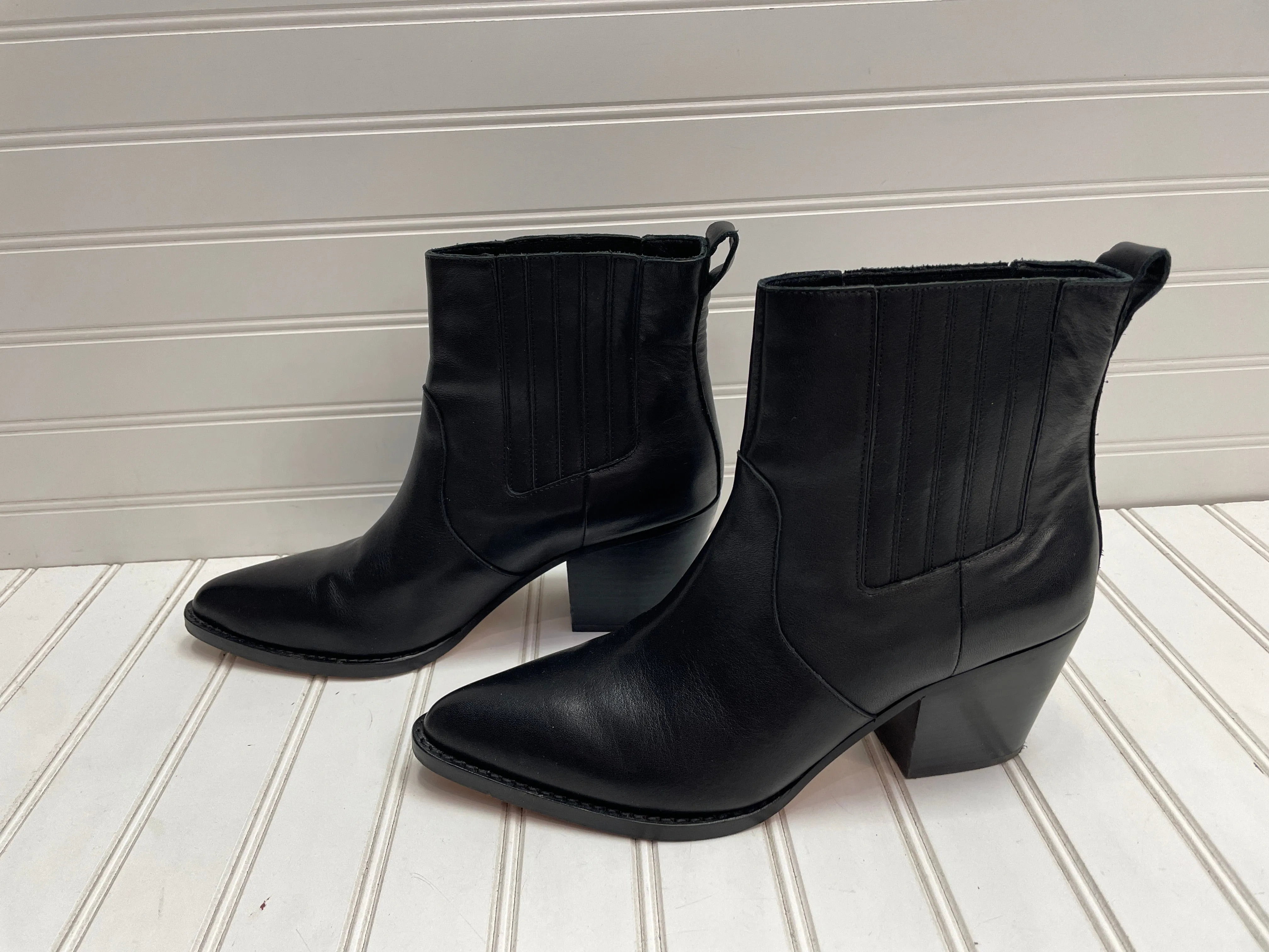 Black Boots Ankle Heels J. Crew, Size 9