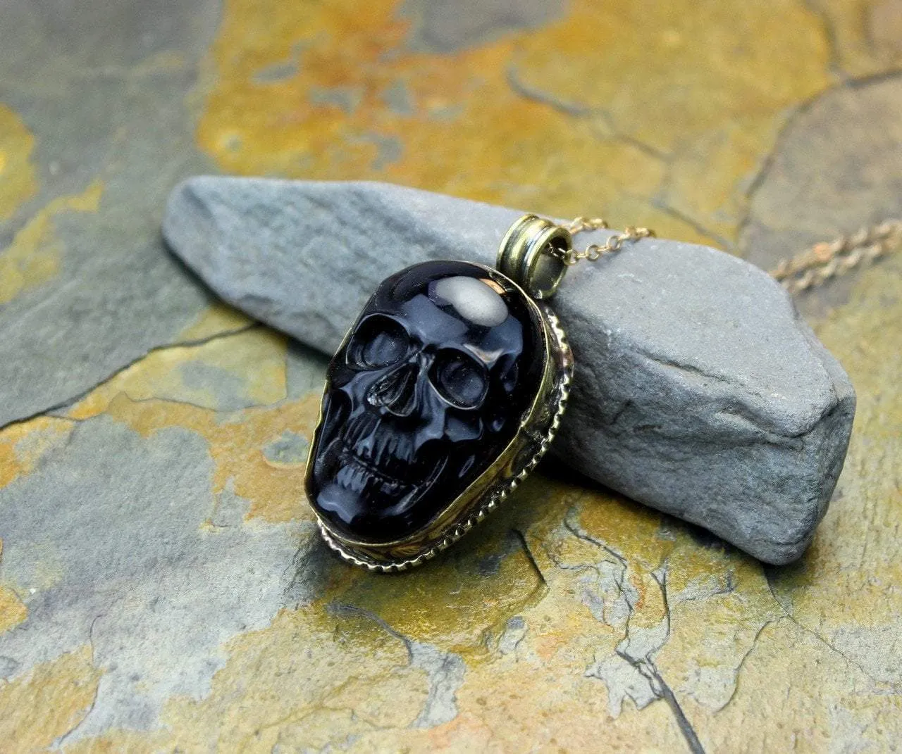 Black Onyx Skull Pendant