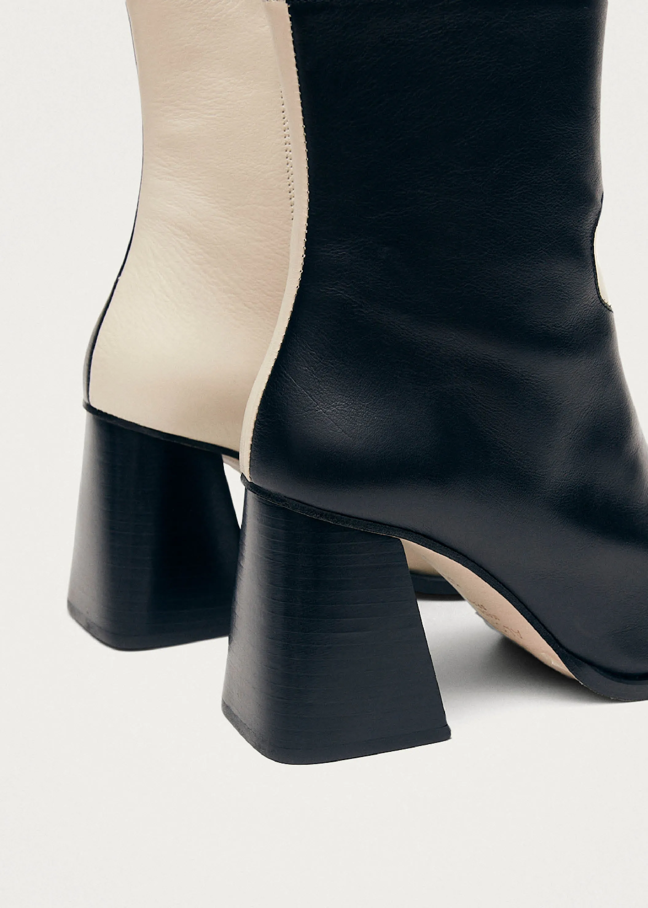 Blair Bicolor Black Cream Ankle Boots