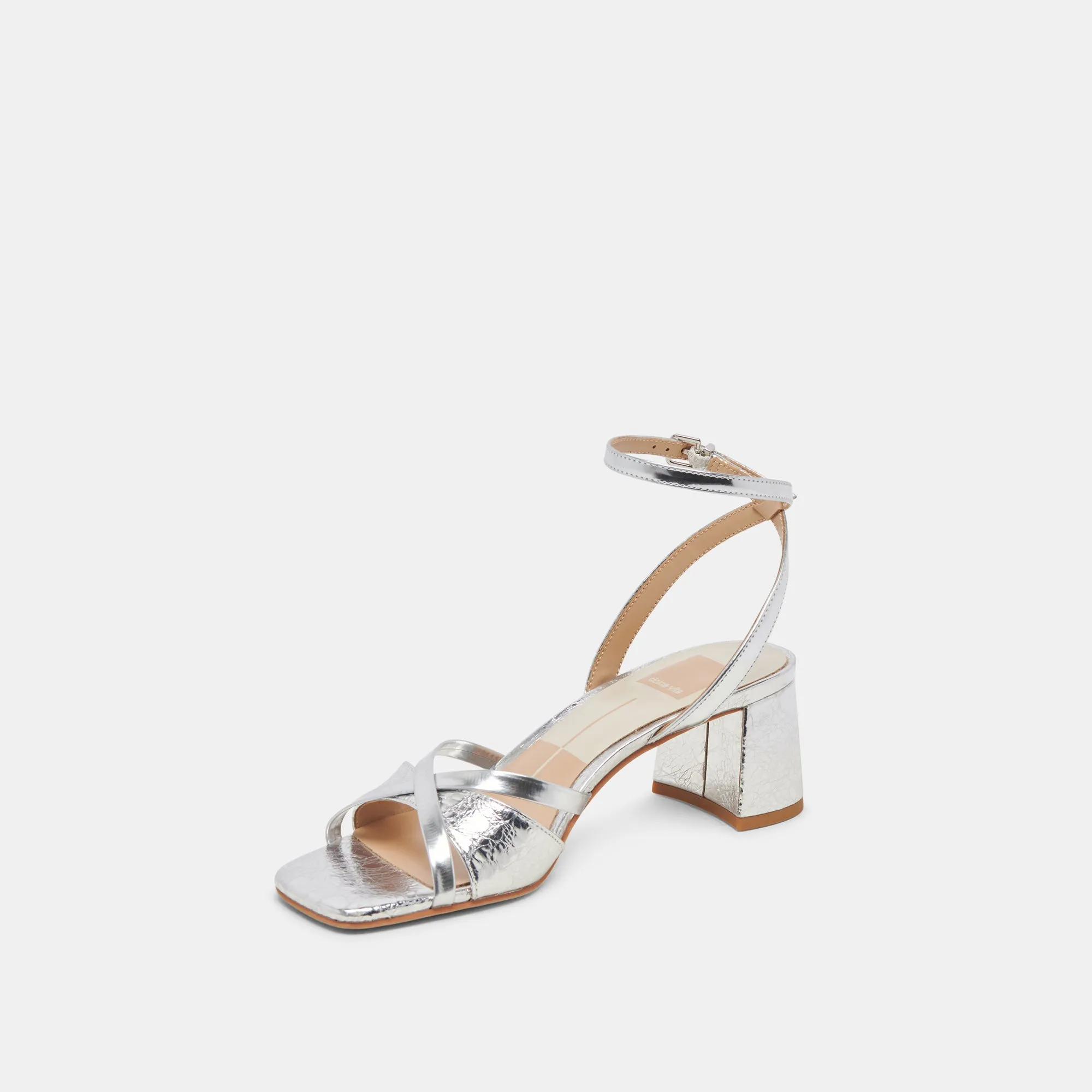 BLAKLY HEELS SILVER DISTRESSED LEATHER