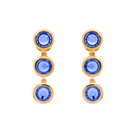 Blue Violet Crystal Drop Clip Earrings