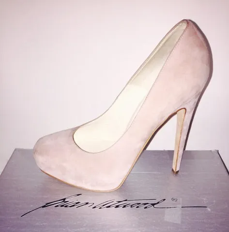 BRIAN ATWOOD Light Pink Suede Platform Pump Heels with Box Size 8 1/2