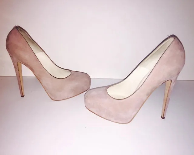 BRIAN ATWOOD Light Pink Suede Platform Pump Heels with Box Size 8 1/2