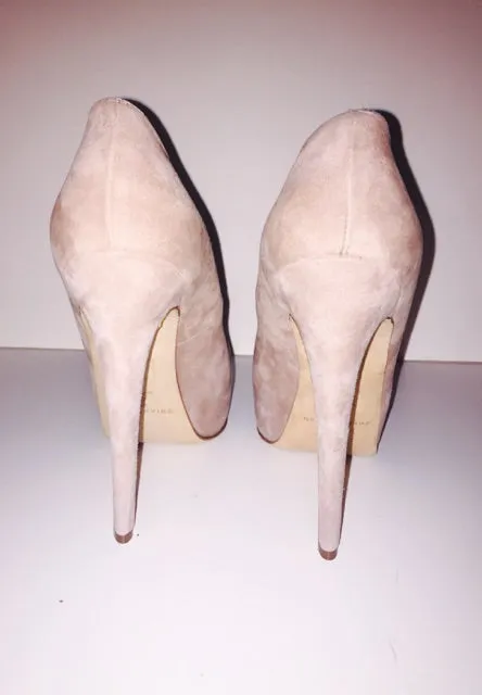 BRIAN ATWOOD Light Pink Suede Platform Pump Heels with Box Size 8 1/2