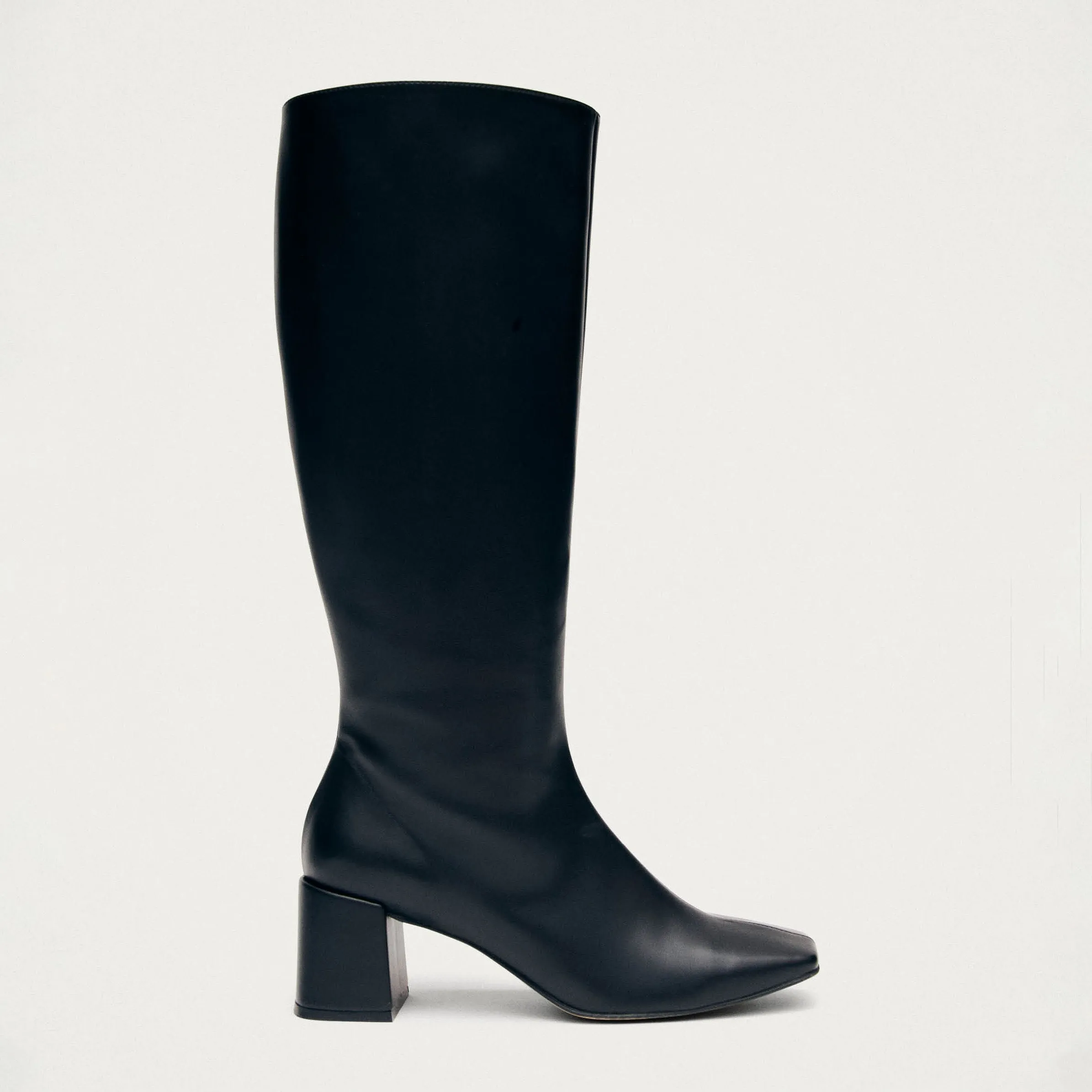 Chalk Black Vegan Leather Boots