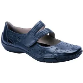 Chelsea Navy Leather Mary Janes with velcro strap