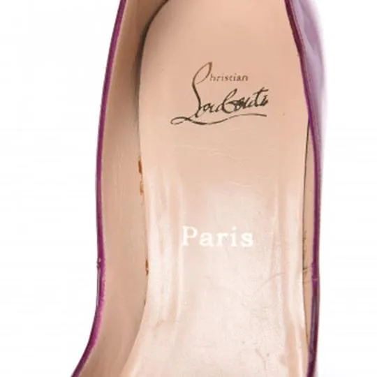 Christian Louboutin Purple Patent Calfskin Pigalle 120 Pumps