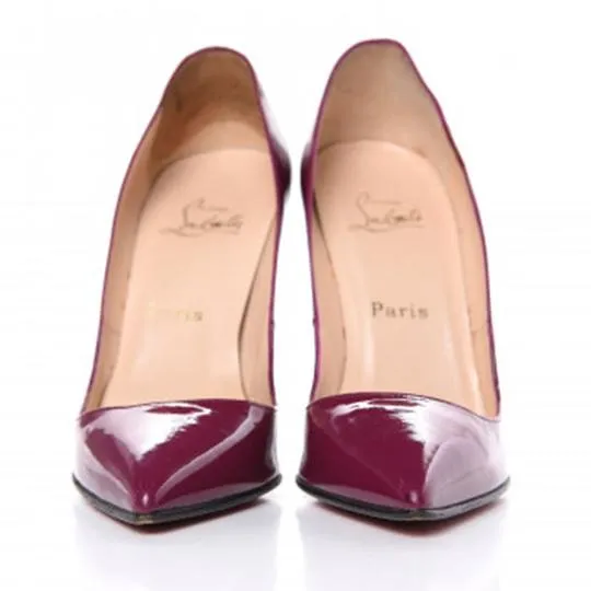 Christian Louboutin Purple Patent Calfskin Pigalle 120 Pumps