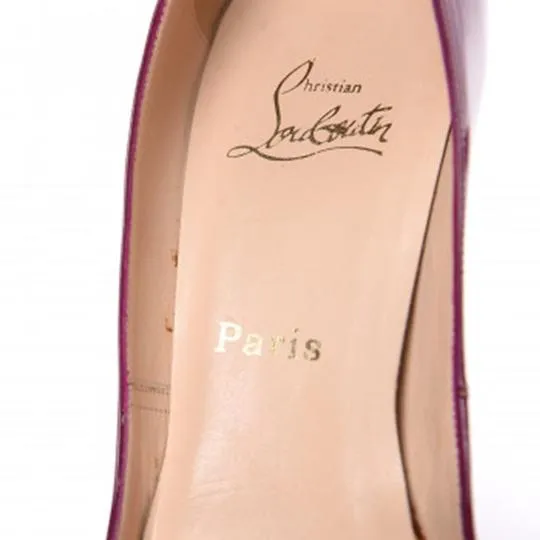 Christian Louboutin Purple Patent Calfskin Pigalle 120 Pumps