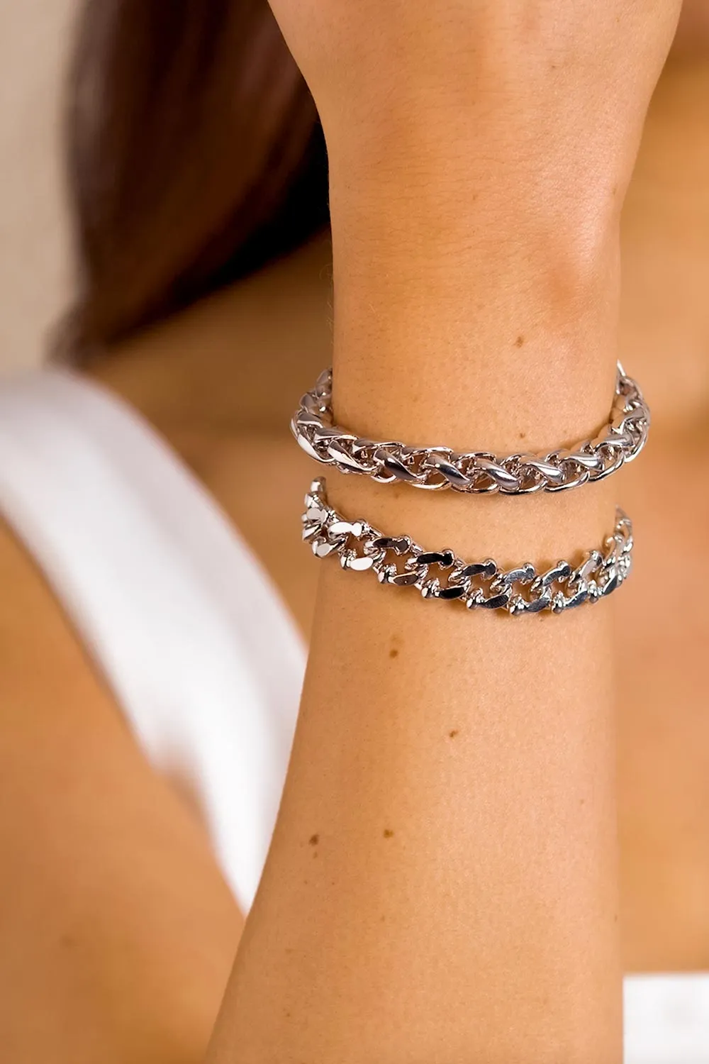 Chunky Statement Bracelet Silver