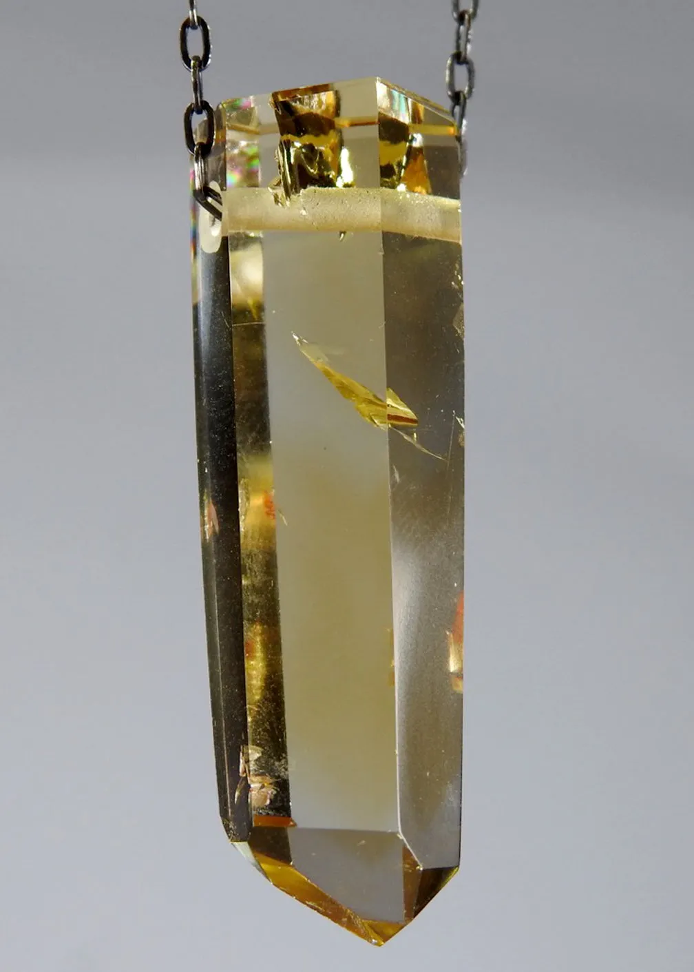 Citrine Quartz Crystal Necklace