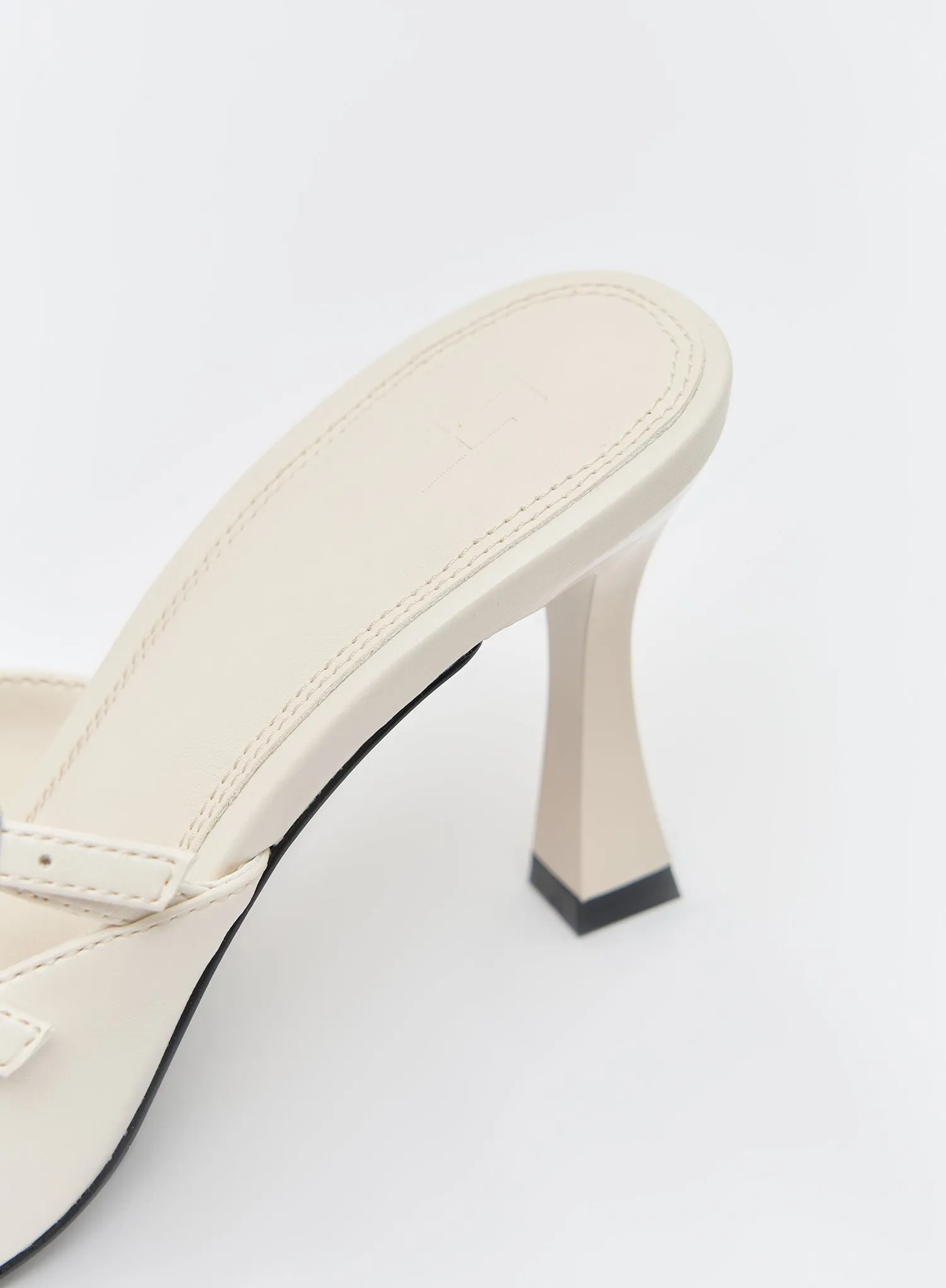 Cream Patent Buckle Mule - Cara