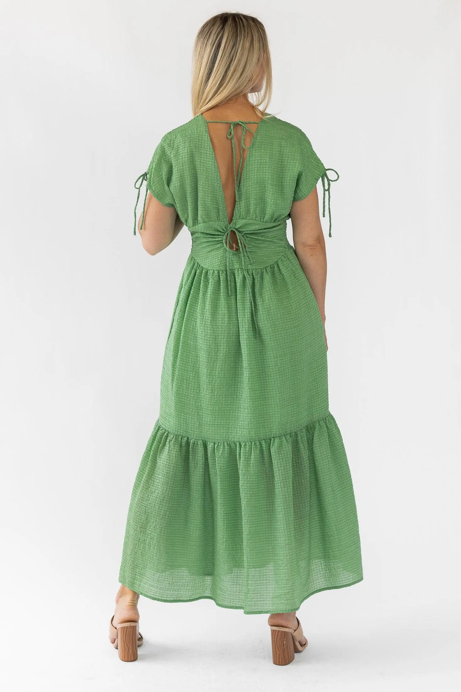 Delia Green Textured Maxi Dress