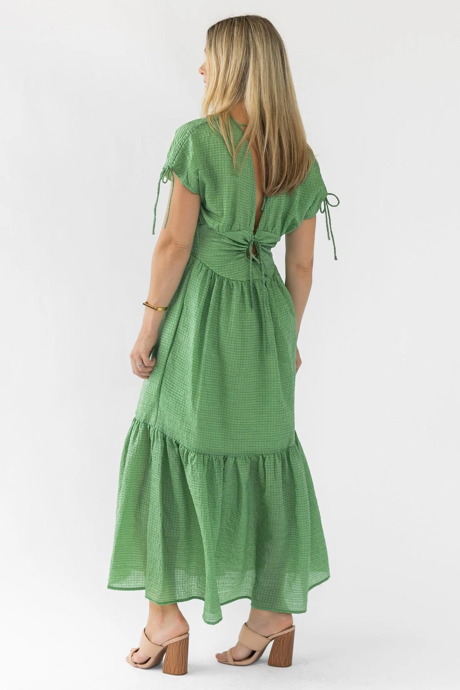 Delia Green Textured Maxi Dress