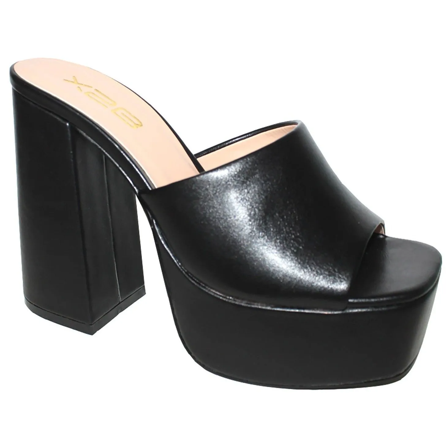 DONYA-2 Black Faux Leather