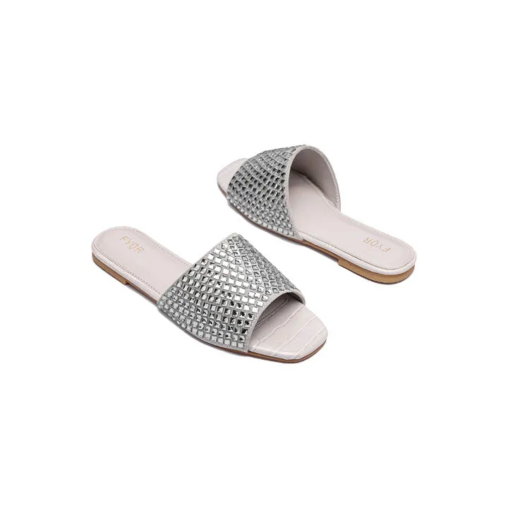 Embellished Square Toe Slide MY 234