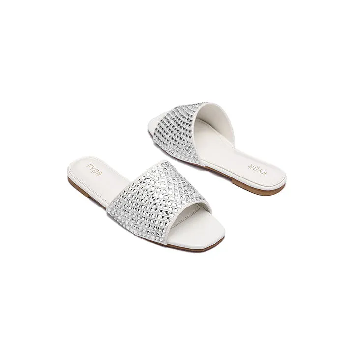 Embellished Square Toe Slide MY 234