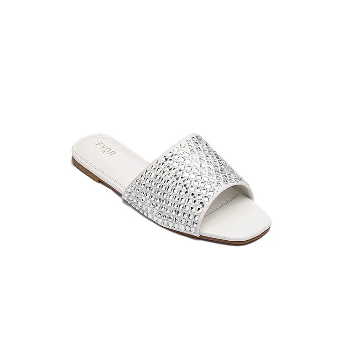 Embellished Square Toe Slide MY 234