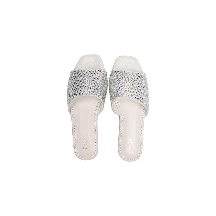 Embellished Square Toe Slide MY 234