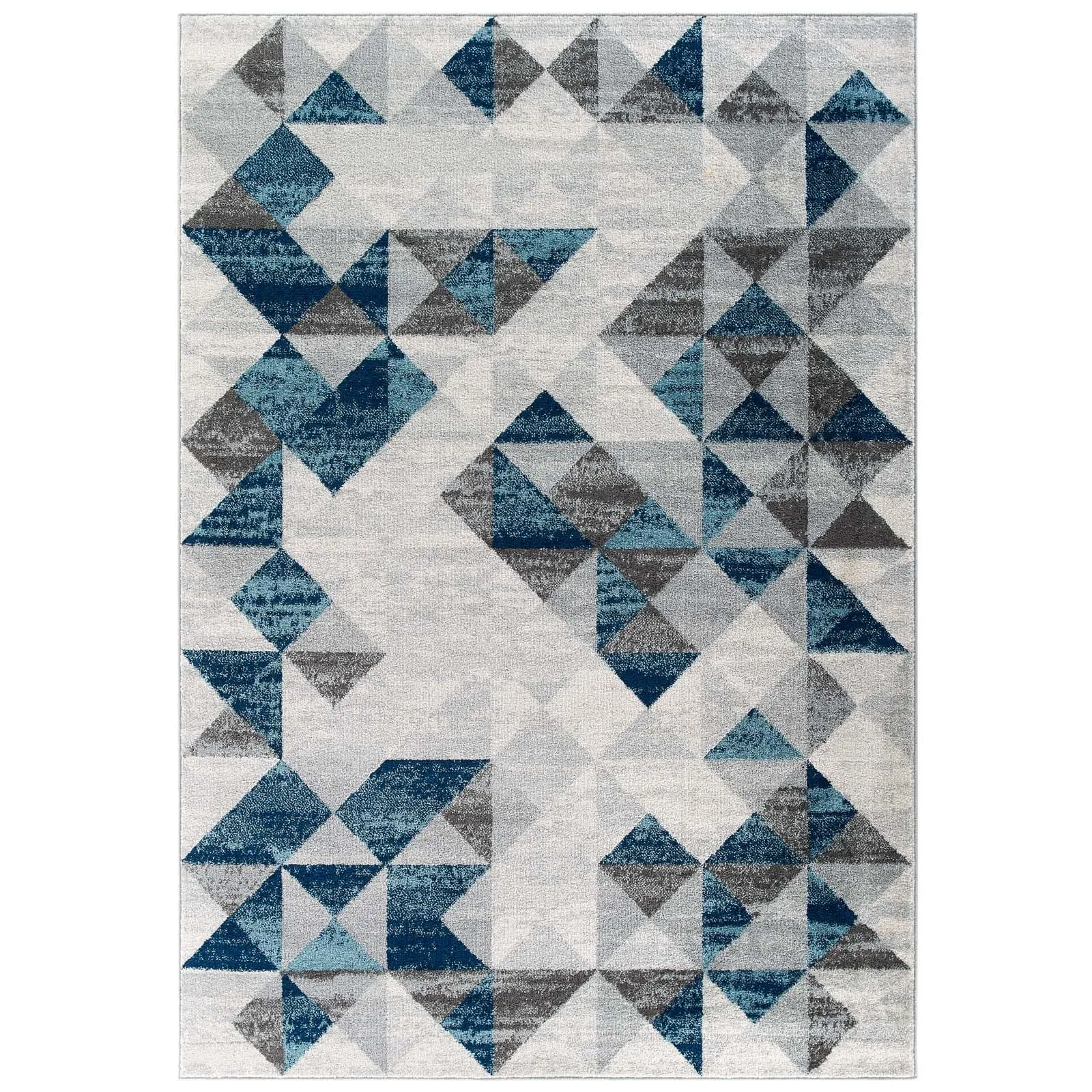 Entourage Elettra Distressed Geometric Triangle Mosaic Area Rug