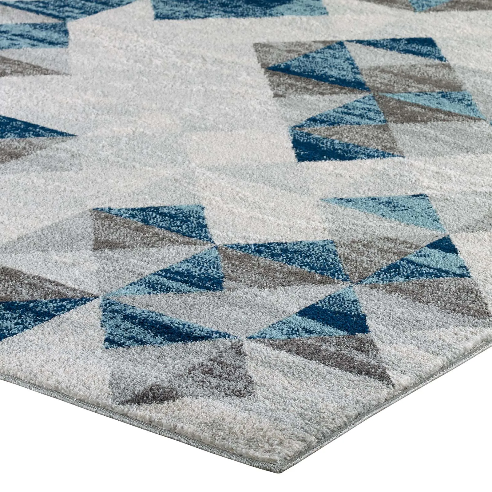 Entourage Elettra Distressed Geometric Triangle Mosaic Area Rug