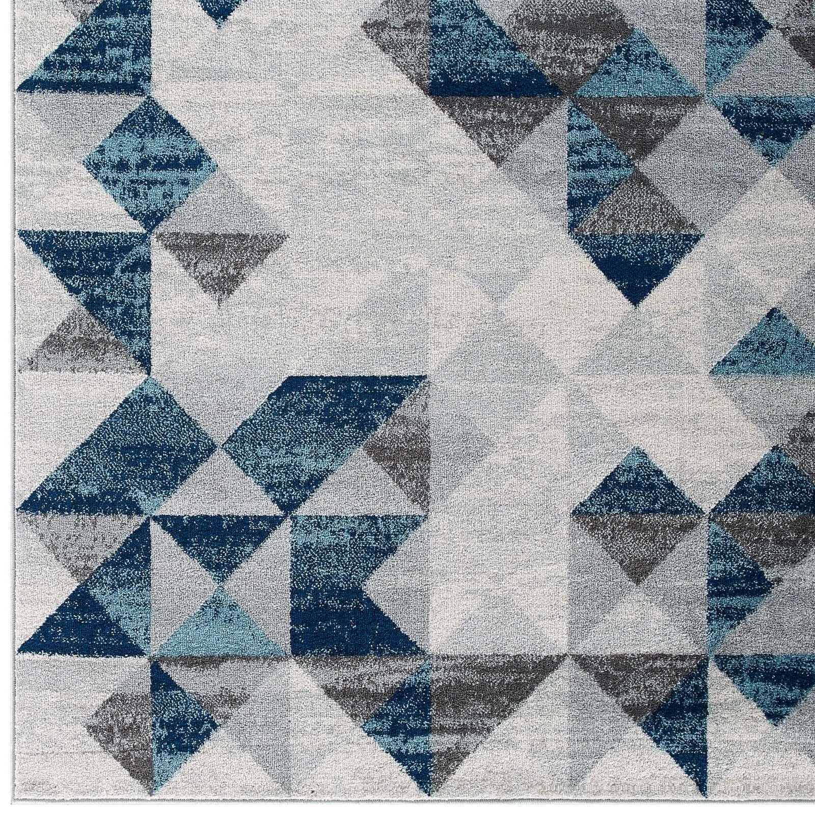 Entourage Elettra Distressed Geometric Triangle Mosaic Area Rug