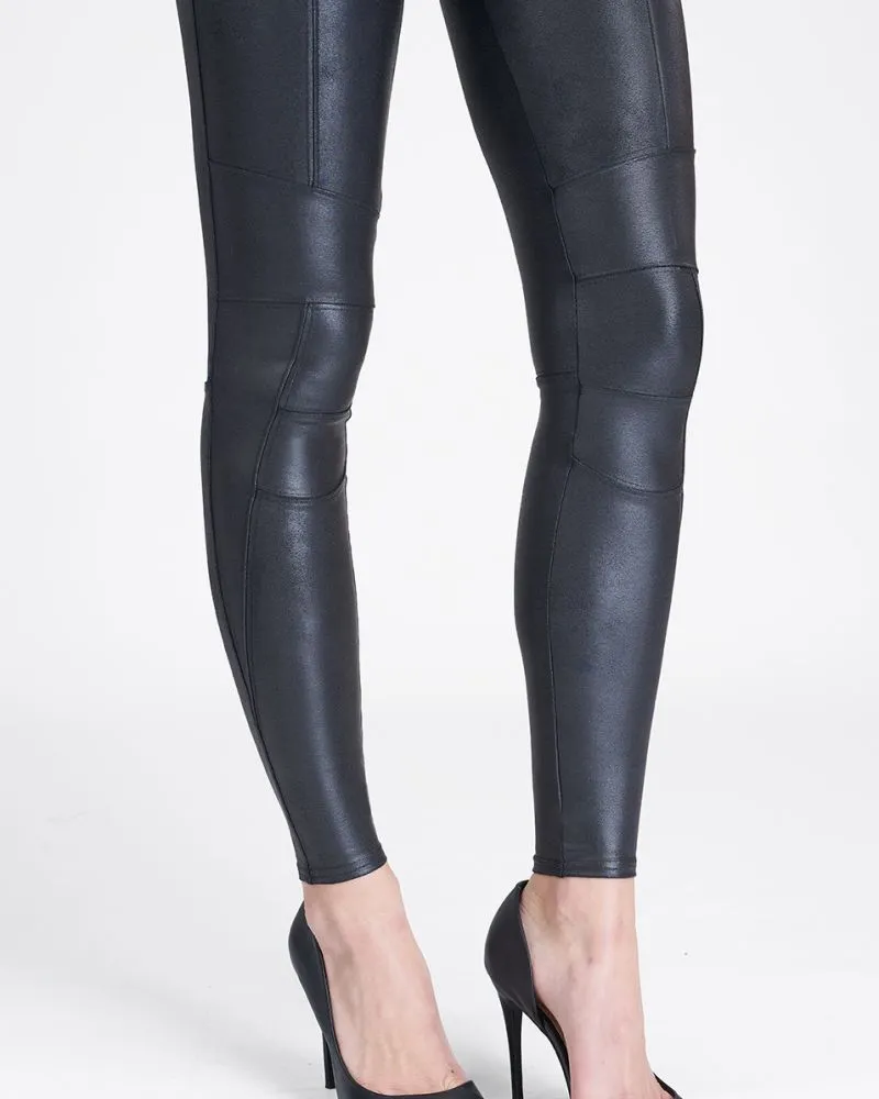 Faux Leather Hip Zip Women's Leggings